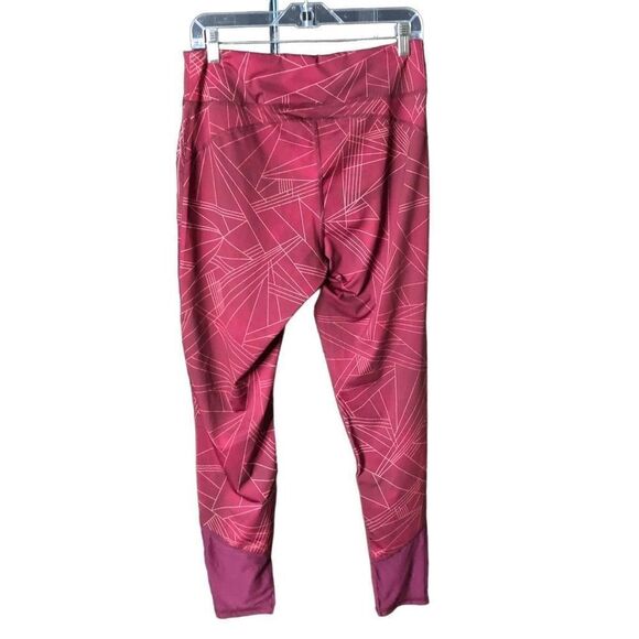 Hylete Motiv II Vent Leggings Size XL Marble Burgundy - Picture 2 of 9